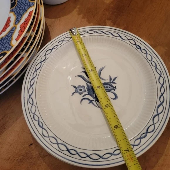 Vintage Amcrest Concord ironstone blue white plates set of 6 Japan 7 1/4" - Picture 6 of 9